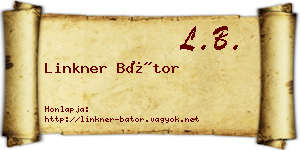 Linkner Bátor névjegykártya